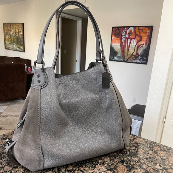 Coach Bags Coach Edie 42 Leather Shoulder Bag In Heather Gray